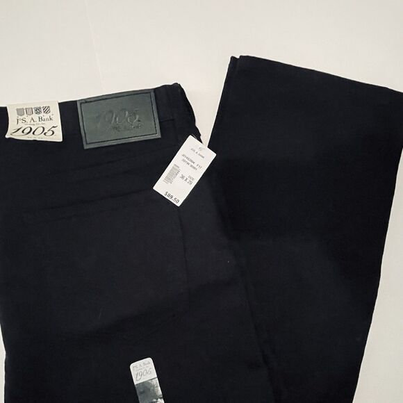 NEW Jos A Bank 1905 Jeans Men's 36x29 Black Tailored Fit Stretch Denim Pants - Picture 1 of 15